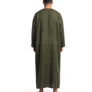 Classic Moroccan Jubba for <b>Men</b> Traditional Style Casual Breathable Lightweight Cotton Fabric Ankle Length Spring Season - Product Image 2