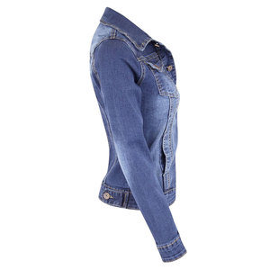 2025 <b>Womens</b> Fitted <b>Jeans</b> Jacket <b>Stretch</b> Blue <b>Jean</b> Jackets Fashionable Design Top Quality Material <b>Women</b> <b>Jeans</b> Jacket - Product Image 3