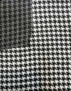 Trendy 300 Gsm Wool/Polyester Houndstooth Pattern Fabric <b>Black</b> and White Double Faced and Eco-Friendly Highly Demanded - Product Image 2