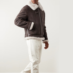 2025 <b>Men's</b> Winter Sherpa Streetwear <b>Jacket</b> High Quality Wool Thick <b>Suede</b> Fabric Sheep Fur Fashionable Casual Outdoor XS Size - Product Image 2