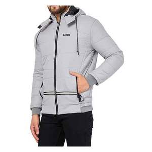 Top Quality <b>Waterproof</b> Windproof <b>Jackets</b> Men's Outdoor Casually Wear <b>Grey</b> Color Puffer <b>Jackets</b> Stand Collar With Hood men's - Product Image 1