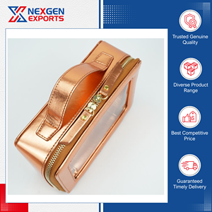 Top-Rated High Quality Eco-Friendly Portable PU PVC Genuine Leather Large Capacity Cosmetic Bag with Zipper-Decent Price - Product Image 6