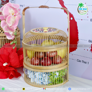 MEILLEUR PRODUIT Panier en bambou polyvalent du Vietnam pour la décoration de la maison, les paniers-cadeaux et le stockage des fruits - Product Image 2