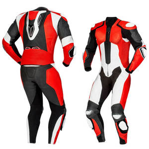 ชุดหนังมอเตอร์ไซด์สำหรับผู้ชายชุดนักแข่งมืออาชีพชุดนักแข่งที่ทนทานดีไซน์ตามหลักสรีรศาสตร์เย็บระดับพรีเมียม - Product Image 2