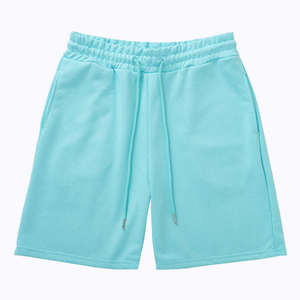 100% algodón Color sólido aceptar Logo impresión verano al aire libre gimnasio Jogging Unisex mujeres hombres pantalones cortos con bolsillos - Product Image 3