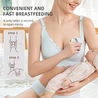 Sujetador Deportivo de Maternidad para Mujer, Sólido, para Lactancia, con Cierre Frontal, Push-Up, Antideslizante, con Tirantes Ajustables
