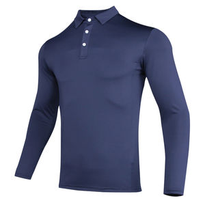 เสื้อโปโลแขนสั้นผ้าคอตตอนสแปนเด็กซ์สำหรับเล่นกอล์ฟผ้าถักย้อมธรรมดาสำหรับผู้ชายและผู้หญิง100% - Product Image 6