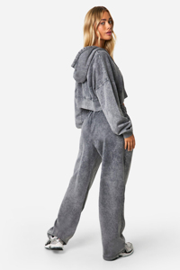Ensemble de survêtement décontracté pour femme en deux pièces avec logo personnalisé, écologique, d'hiver, à capuche, respirant, sweat-shirt et pantalon de survêtement - Product Image 2
