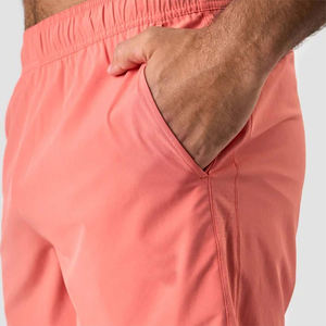 Pantalones cortos deportivos de color rosa Coral para hombre, ligeros, entrenamiento de gimnasia, cintura elástica informal de verano - Product Image 4