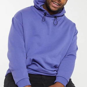 Sudadera con capucha extragrande impermeable de forro polar liso con logo personalizado para hombre, de poliéster/algodón, talla grande, al por mayor - Product Image 5