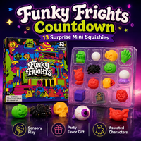 Calendrier de l'Avent Squishy : Compte à rebours de 24 jours, Jouets anti-stress TPR, Mini Squishies, Boîte mystère, Cadeau fantaisie pour adultes et enfants, Vente en gros