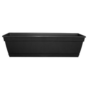 Classic Black Metal Window Box Planter <b>Indoor</b> Outdoor Resistant Rectangular Flower Pot <b>For</b> Porch And Windowsill Gardening Sale - Product Image 1