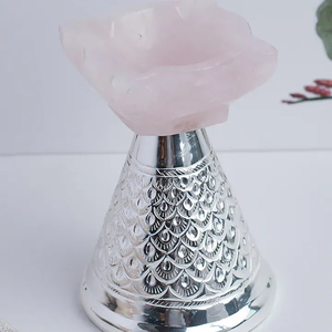 ที่ใส่เทียนทีไลท์ทองเหลืองหินธรรมชาติสีเงินสุดหรู - Product Image 1