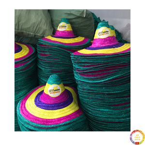 Sombrero de paja de ala ancha hecho a mano accesorio de paja de rafia para protección solar al aire libre playa Picnic Vietnam - Product Image 6