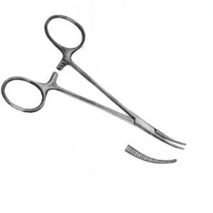 Producto en Oferta, Pinzas Hemostáticas Halstead Personalizadas, Curvas, 12 cm, Acero Inoxidable, Instrumentos Quirúrgicos Manuales, CE - Product Image 4