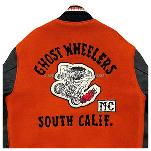 Chaqueta Universitaria de Invierno para Hombre, Estilo Bomber, de Punto, con Forro de Lana, Bordada con Letras, Uniforme Escolar - Product Image 4