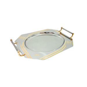 Bandeja de servicio de acero inoxidable de diseño Simple, con asas, bandejas para servir alimentos de buena calidad, a la venta - Product Image 5