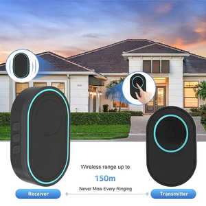Sonnette sans fil avec portée de 150M et batterie intégrée Maison intelligente sans fil 220V Sonnerie de porte Sonnette d'appel à distance - Product Image 3