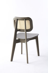 Chaise de salle à manger moderne en bois de teck massif avec dossier en rotin et osier Utilisation intérieure et extérieure de meubles de maison - Product Image 3