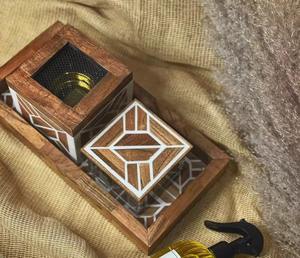 Brûleur d'encens en bois du fabricant indien Ready Ship pour le musc religieux Bakhoor Mubkhar Madkhan pour le thé du Ramadan aux fraises - Product Image 4