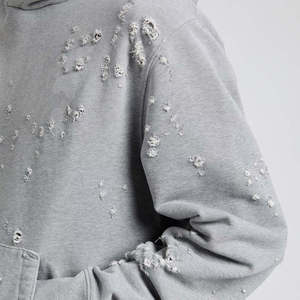Pull à capuche surdimensionné d'hiver en coton biologique 100% pour hommes, impression bouffante personnalisée, sweat à capuche de haute qualité. - Product Image 6