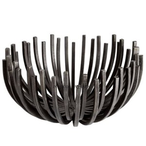 Panier de stockage de fruits et de pain de créateur de fantaisie antique enduit de poudre de couleur noire en métal de qualité supérieure le plus vendu d'Inde - Product Image 2