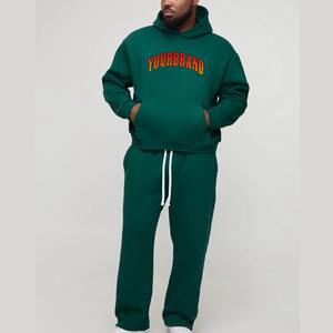 Conjunto Deportivo Informal para Hombre, Estilo Urbano, Impresión DTG, Felpa Técnica, Color Sólido, Hombros Caídos, Sudadera con Capucha y Pantalones Deportivos, Ecológico - Product Image 4