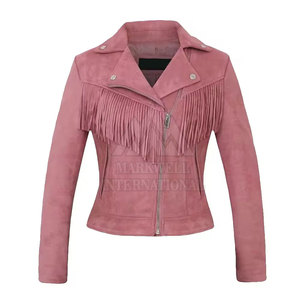 Dernière conception veste confortable 2025 haute qualité peau de mouton col rabattu femmes mode veste en cuir - Product Image 1