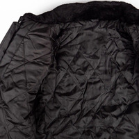 Blouson Bomber de Sécurité pour Homme Noir Coupe-Vent avec Fermeture Éclair en Polyester Hiver Uniforme Motif Patch Coupe Droite