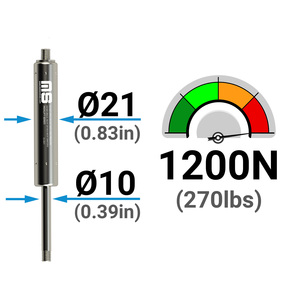 Vérin à gaz industriel de 45 cm pour hayon, cylindre de levage de 17 pouces, support de levage en acier inoxydable AISI316L, piston de 200 mm de course, charge de 1250 N - Product Image 2
