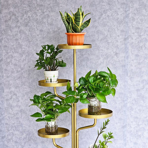 KTB68149 Minimalist Indoor Plant <b>Stand</b> 61x39x135cm Iron Frame Stone Base Decorative Mobile Flower <b>Pot</b> Holder for Home Gardening - Product Image 6