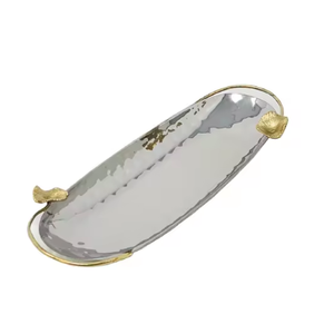 Luxueux trois plats attachés plateaux de service décoratifs en métal pour la maison cuisine hôtels restaurants décor Premium service approvisionnement - Product Image 6