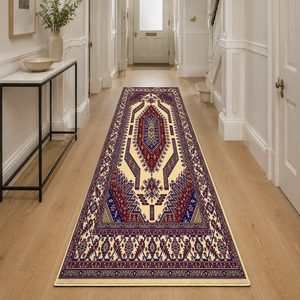 Tapis de salon en chenille antidérapant, imprimé numériquement, motif design rouge bordeaux, lavable en machine, vente en gros RUGS DEPOT LXDP-0300 - Product Image 5