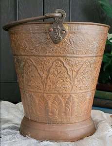 Panier à charbon en cuivre Vintage de haute qualité pour une utilisation intérieure et extérieure Top vente Fire Pit BBQ Accessoires Seau à charbon élégant - Product Image 5