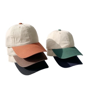 Casquette de baseball réglable unisexe en coton 100% à profil bas, style vintage, bicolore, 6 panneaux, pour hommes et femmes, vente en gros - Product Image 1