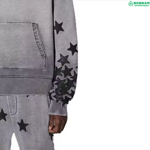 Sweat-shirts à capuche unisexe vintage délavés à l'acide, personnalisables avec logo, en molleton bouclette 100% coton écologique, sans cordon de serrage - Product Image 4