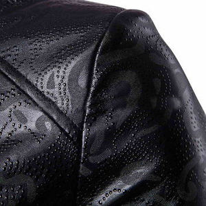Veste en cuir imperméable pour hommes, nouvelle collection automne-hiver, veste de moto, vente en gros, 2022 - Product Image 3