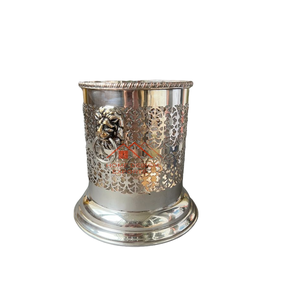 Seau à glace à champagne avec poignée et base de support disponible à bas prix refroidisseur à vin en métal gravé nickel de haute qualité - Product Image 1