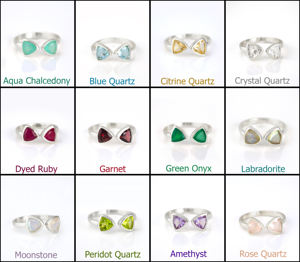 Green Onyx Trillion Shape <b>Adjustable</b> <b>Ring</b> Gold Vermeil <b>Sterling</b> <b>Silver</b> Bezel Set for Weddings - Product Image 6