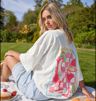 T-shirt grande taille pour femme avec imprimé graphique au dos, style estival, tailles US/UK, en mélange de coton, fabrication OEM/ODM, vêtements en gros du Bangladesh