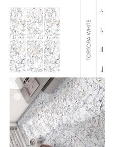 กระเบื้องพอร์ซเลนเคลือบผิวป้องกันแบคทีเรีย ดีไซน์อิตาลี ทันสมัย สีขาวทอร์ทอร่า กันลื่น เหมาะสำหรับอพาร์ทเมนต์ วิลล่า ห้างสรรพสินค้า โรงเรียน - Product Image 1
