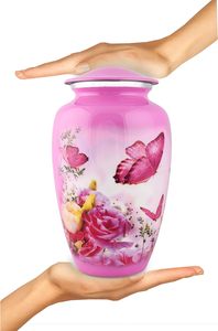 ผู้ใหญ่สีชมพูผีเสื้อCremation Urnเถ้ามนุษย์ผู้ใหญ่Urnอนุสรณ์ฝังศพCremation Urns 200 ลูกบาศก์นิ้ว (ผู้ใหญ่ขนาดใหญ่) - Product Image 3