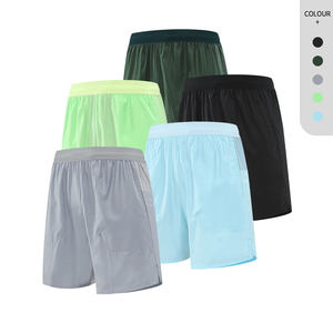 Short de course léger et respirant en maille pour homme, grande taille, avec poche zippée au dos, short de fitness à fente latérale - Product Image 5