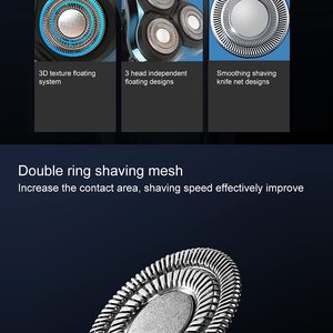 Afeitadora Eléctrica Rotativa para Hombre, Fácil de Limpiar, con Triple Cuchilla, Resistente al Agua IPX7, para Afeitar la Cara y el Cuerpo, Reemplazo para Uso en Autocaravanas - Product Image 5