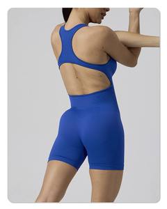 Custom Summer High Waist Sexy Strap Back Fitness <b>Gym</b> <b>Bodysuit</b> for Women One Piece Seamless Quick Dry Breathable Jumpsuit Romper - Product Image 5