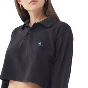 Color sólido cuello vuelto botones para camisa Casual mujer manga corta suéter juvenil chaqueta poliéster/algodón secado rápido transpirable - Product Image 6