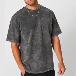 เสื้อยืดคอกลมเปิดไหล่ปล่อยชายทรงโอเวอร์ไซส์วินเทจแบบสั่งทำสำหรับยิมฟิตเนสยิมฟิตเนสกลางแจ้ง - Product Image 1