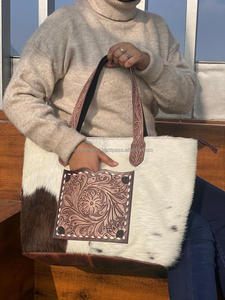 Nouvel arrivage de sacs fourre-tout en cuir de vachette stylés occidentaux sacs à provisions de transport dissimulés pour femmes de haute qualité à la mode - Product Image 3