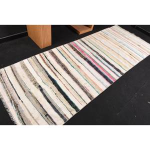 Tapis moderne en laine beige de 3.6x9.4 pieds, tissage plat turc, motif patchwork, tapis de salon pour les adolescents pour les décorations - Product Image 2