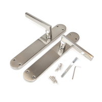 Emuca España Juego de Tiradores de Puerta Interior Perth Níquel Satinado Aluminio y Zamak Placa 43x250mm Modelo 9170951